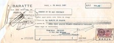 1937 BARATTE A PARIS - M. THIOLET A POITIERS