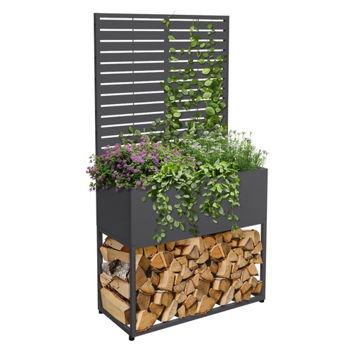 Range bûches avec - range-bûches, jardinière