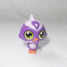 LITTLEST PETSHOP LPS #B0973 HASBRO BIRD PIVERT PURPLE AND PURPLE GREEN EYES