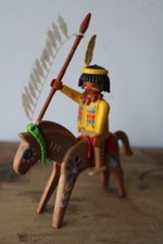 Playmobil figurine  indien + cheval