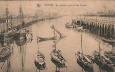 BELGIUM Ostend General view of the port and maritime station Postcard