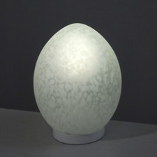 Vintage Egg Lamp White Spotted Blown Glass Glassware of Vianne 1980s