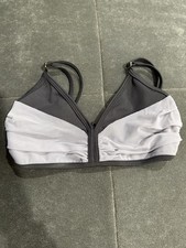 FIVE Dancewear Women's V-Neck Sports Bra with Adjustable Straps Black Grey AXS