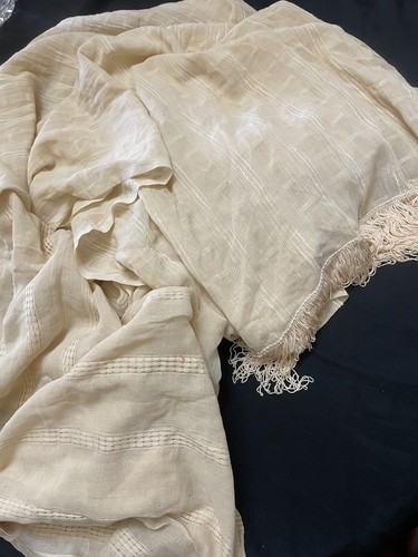 Ancien rideau voile coton - rideau,