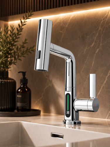 Robinet lavabo cascade led - lavabo,