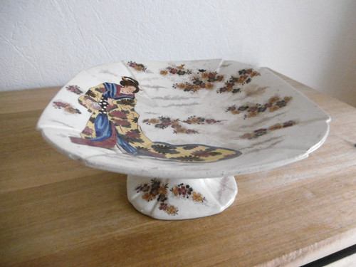 Compotier faience gien decor - faience,