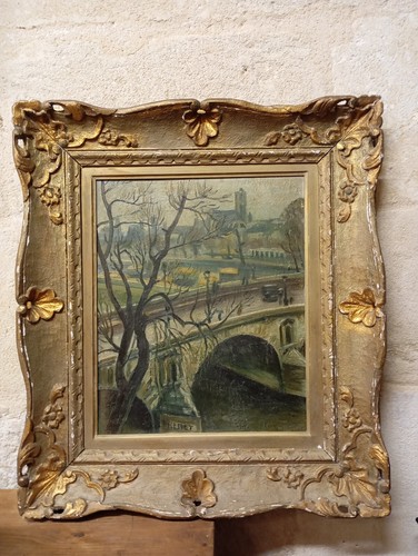 Peinture vue paris pont - de,