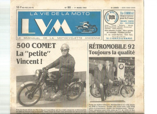 Vie moto n - de, la