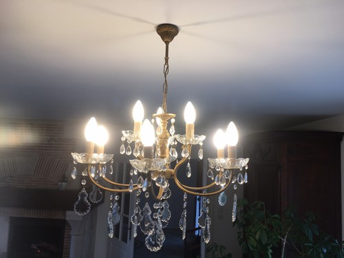 Lustre pampilles 9 feux - pampilles,