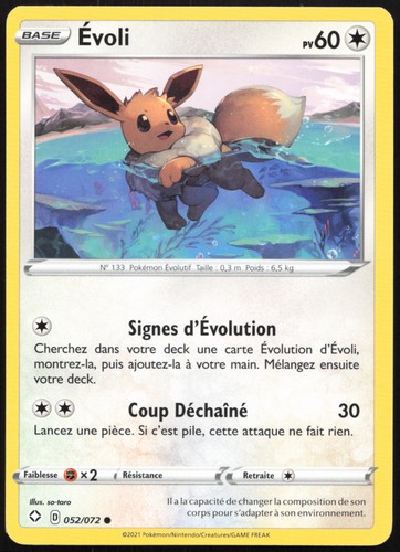 Carte pokémon évoli 052 - pokémon, 052/072