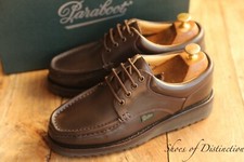 Paraboot Thiers French Handmade Brown Leather Boat Shoes UK 6 US 7 EU 40