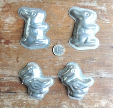 Antique Tin Chocolate Molds or Cakes (Rabbits / Ducks) - VGC