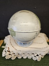 1963 Replogle Metal 6" Moon Globe Adler Bank W/ Lunar Stand And Key, Chicago 