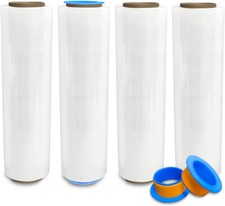 18" x 1500' Stretch Film - 80 Gauge Hand Shrink Wrap - 4 Rolls Pallet Wrap