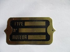 Nameplate Sign S102 Motobecane Monet Goyon Gnome Rhone Terrot Moteur Brass