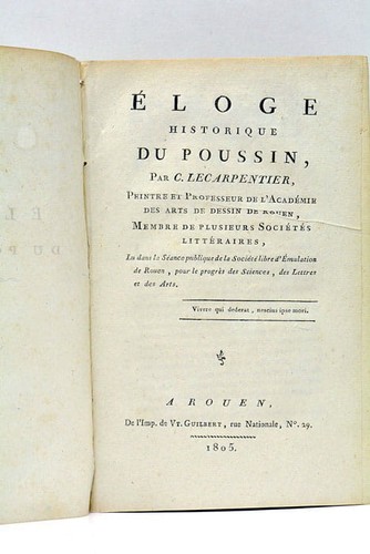 Eloge historique poussin - eloge,