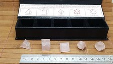 Coffret QUARTZ ROSE Set 5 formes géometriques esoterisme kabbale religion 