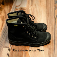 Black Palladium Pampa Boots HI ORIGINALE High Top Canvas Boots M 8.5 W10