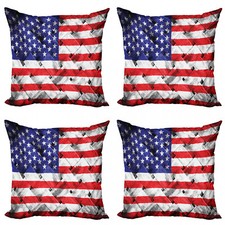 USA 4 Piece Taie D'Oreiller Set Quart De Juillet Nationalfeiertag