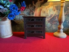 Véritable Meuble de Poupée Breton Ancien (Estampille) - Commode en Bois Sculpté