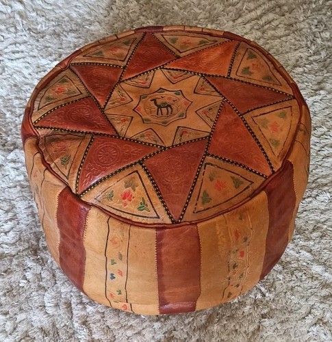 Pouf marocain cuir - marocain,
