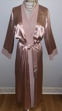 Gilligan & O’Malley Long Satin Lined Robe Maxi GLOSSY silky GLAM Woman’s S/M