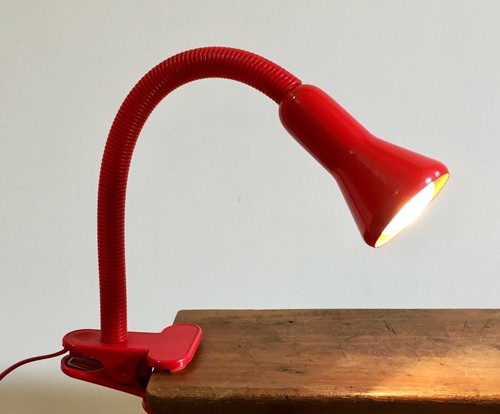 Lampe pince flexible rouge - lampe,