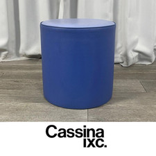 Cassina ixc. Blue Round Stool Chair C/T1 Ø14.2"xH14.6" Leather Style Japan