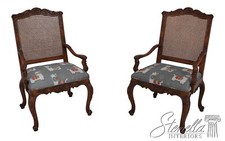66601: Pair Of LINEAGE French Louis XV Cane Back Open Fauteuil Armchairs