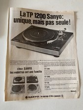 ( ̄`*•. ̧ Advertising Advertising - Turntable - TP 1200 SANYO - 1 page ̧.•* ̄)