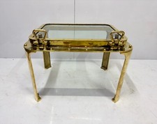 Retro Brass Square Ship Porthole Coffee Table – Vintage Nautical Design