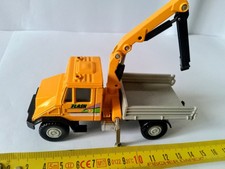 Véhicule de Chantier - Camion Grue - Mercedes Unimog - Welly 9684 - METAL - 13cm