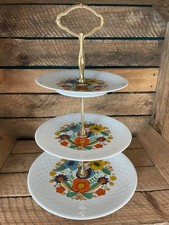 Joli serviteur 3 plateaux en porcelaine Bavaria Germany semblable Acapulco VB