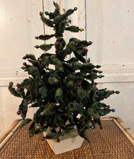 Antique German Chenille Tree w/ Mercury Bead End Branch Decoration