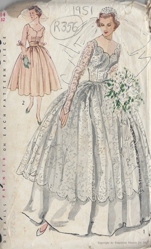 1951 vintage couture motif b32 - couture,