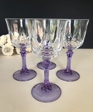Lot 4 verres à eau CRISTAL D'ARQUES Auteuil lilas TBE