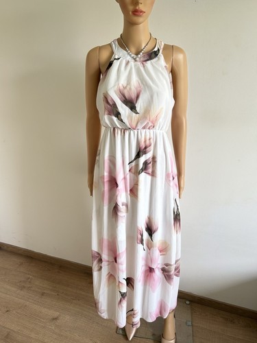 Robe longue blanche fleurie - blanche,