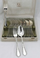 Ercuis Trianon 12 couverts de table 24 pièces métal argenté Ruban excellent état