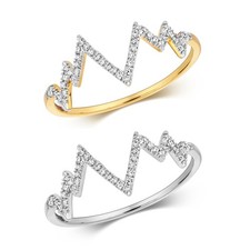 Bague Femme Or Blanc/Jaune 9 k/carat et Diamant 0.09 Carat