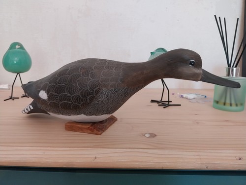 Canard sculpté peint - canard, et