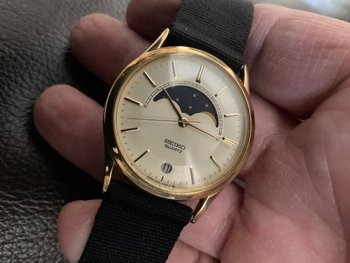 Vtg seiko moon - phase, men