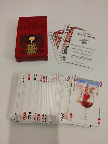 Jeu cartes vins de - de,