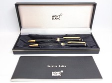 MONT BLANC MEISTERSTUCK PIX BLACK W/ GOLD TRIM BALLPOINT PEN & MECHANICAL PENCIL