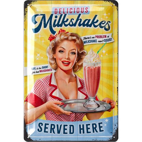 Milkshake plaque tôle rétro - tôle,