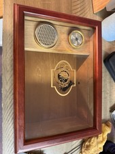 Carlos Chavez Mahogany Desktop Clear Top Cigar Humidor - Excellent Condition!