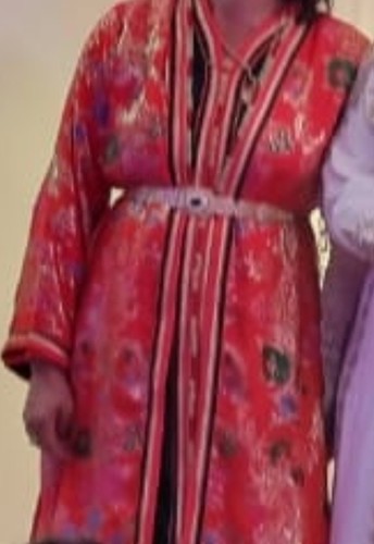 Kaftan femme robe longue rouge