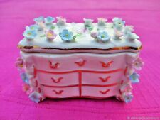 Antique Alle Porcelain Doll Chest of Drawers Miniature Jewelry Box