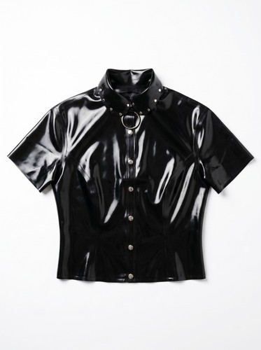 Neuf chemise latex noir - -,