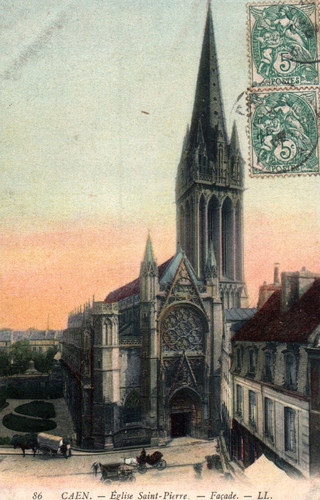 Cpa caen eglise - caen,