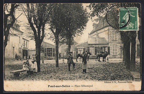 Cpa pont sur seine place - cpa,